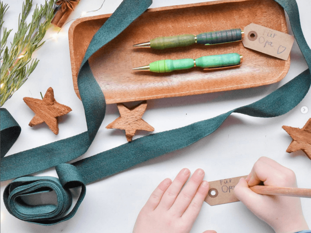 wooden pen crafting kit with finished pens